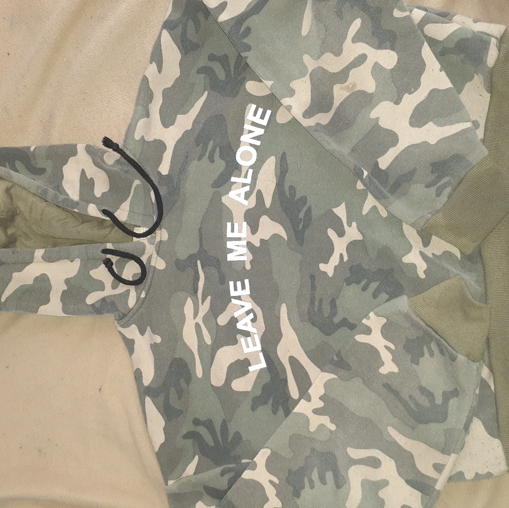 Army fatigue crop hoodie